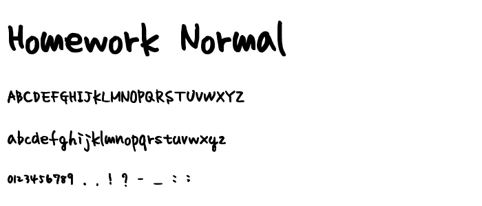 homework normal font